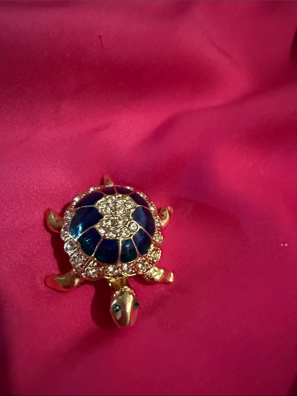 Vintage Turtle Brooch signed A & S